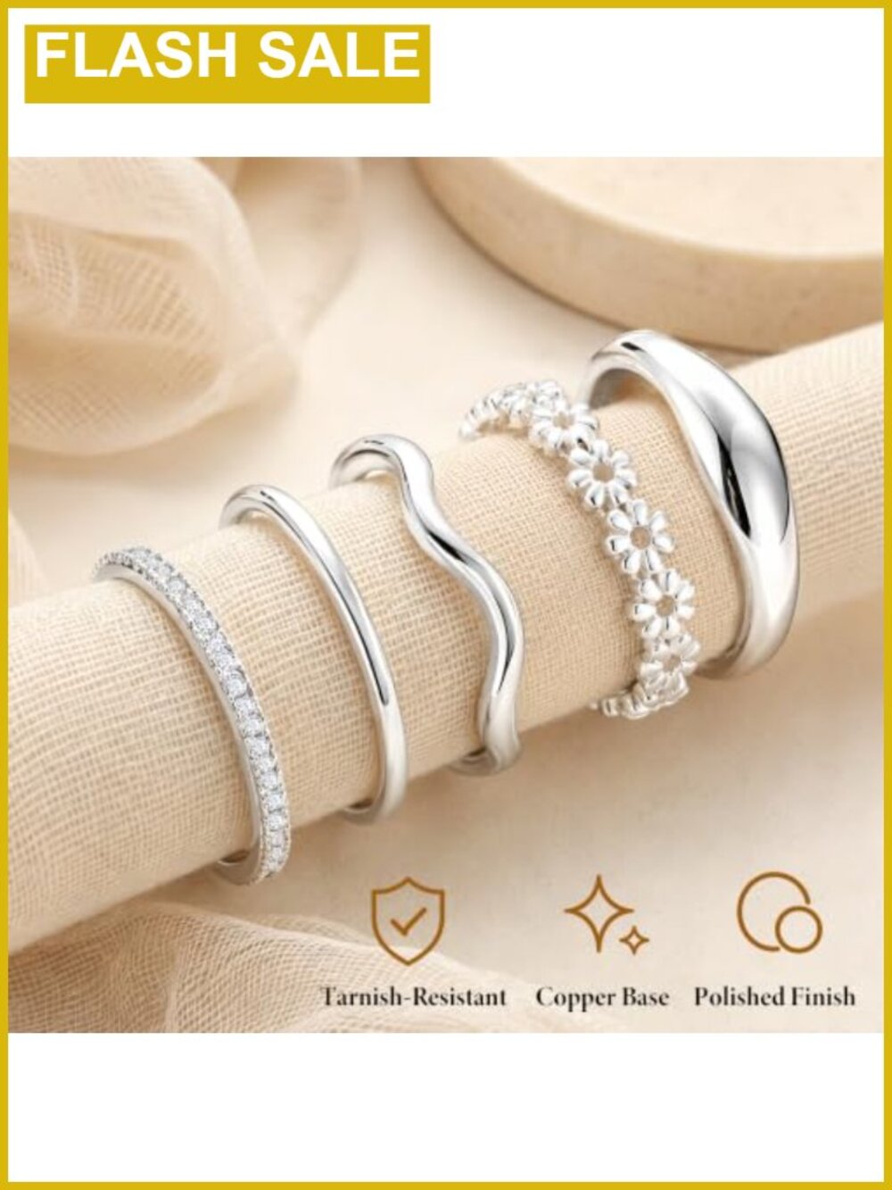 14K Gold Plated Stackable Rings Set Adjustable Thumb Rings - Picture 3 of 6
